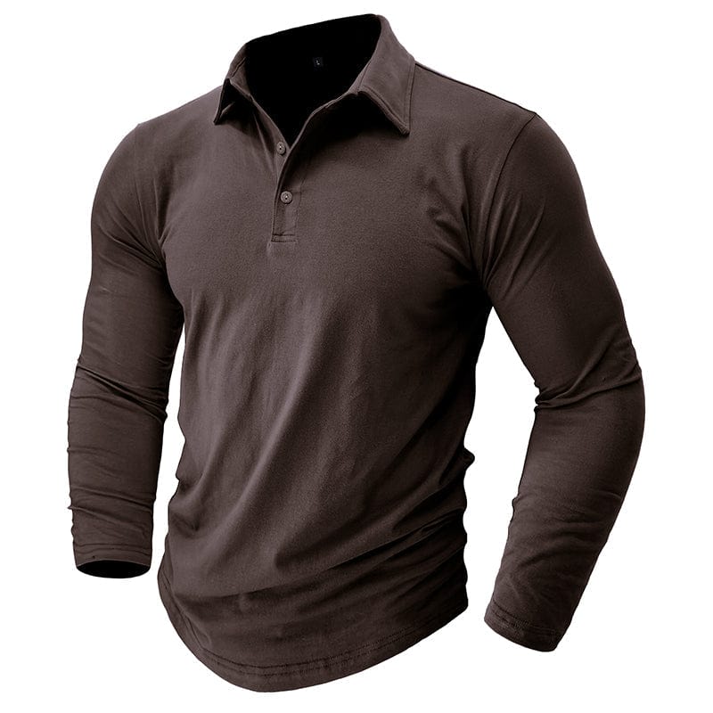 Men's Long-Sleeve Stretch Polo Shirt