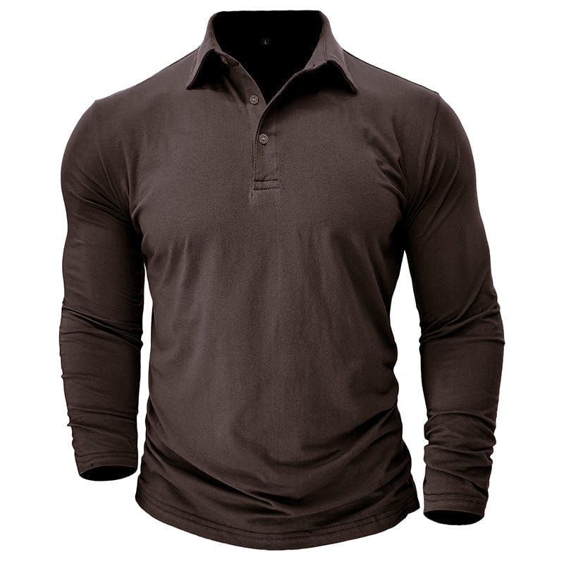 Men's Long-Sleeve Stretch Polo Shirt