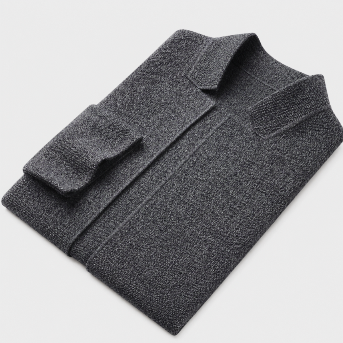 Men’s Button-Front Knit Cardigan with Notched Collar