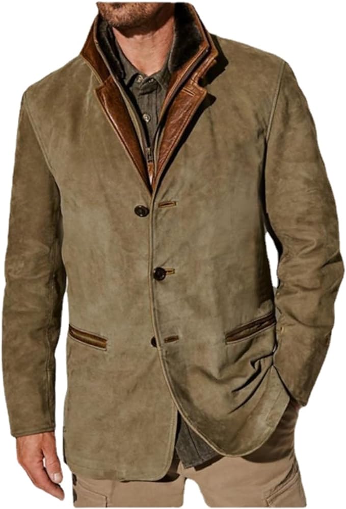 Men’s Classic Tailored Blazer with Contrast Lapel