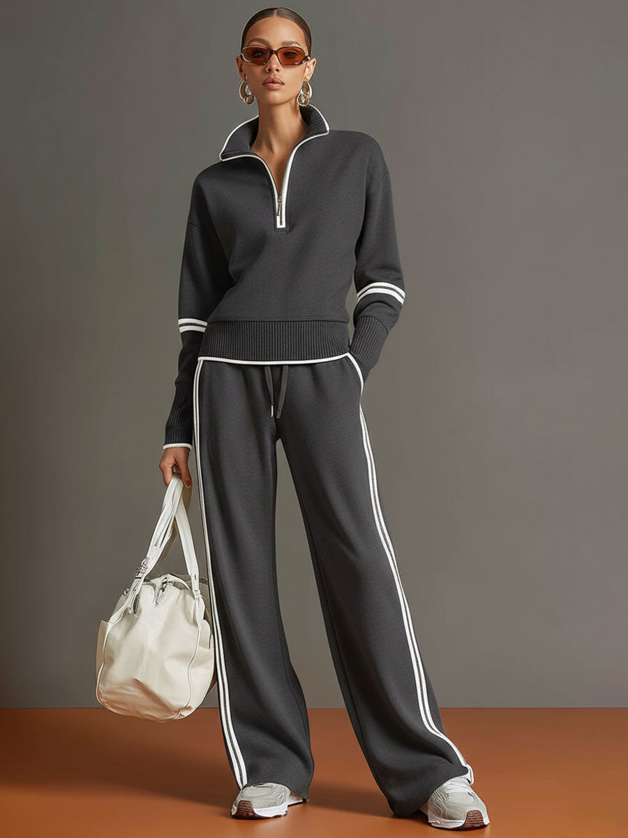 Women's Long Sleeve Half-Zip Co-Ord Tracksuit Set