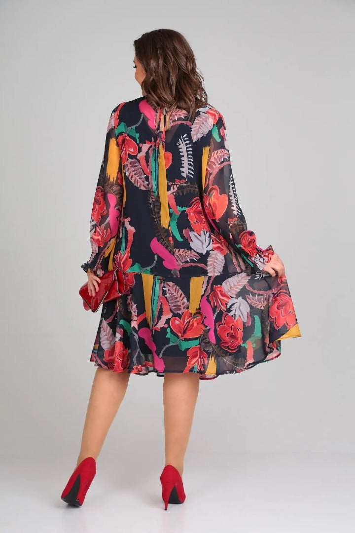 Women's Floral Midi Dress Modern