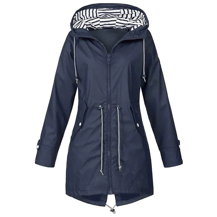 Stylish Women's Windproof Rain Jacket with Long Sleeves