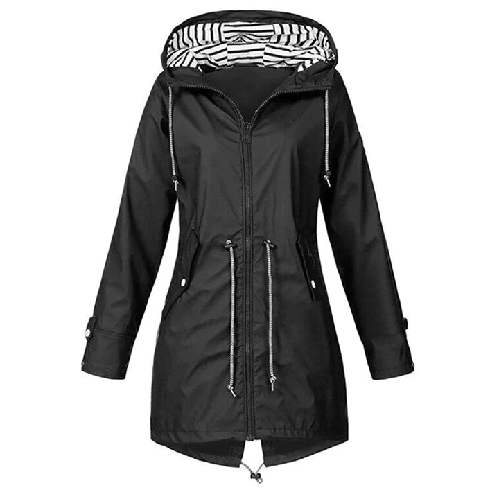 Stylish Women's Windproof Rain Jacket with Long Sleeves