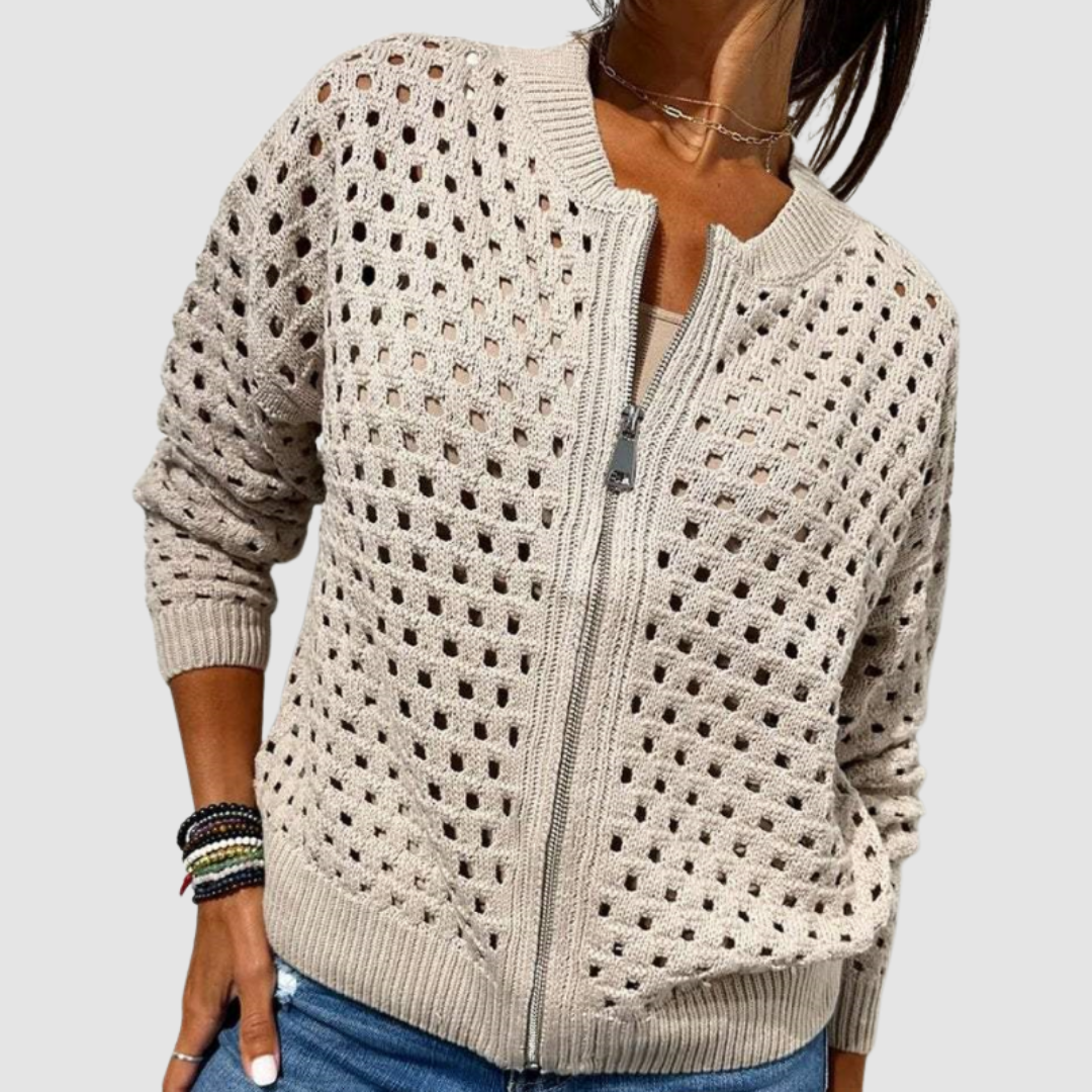 Women's Relaxed Fit Crochet Knit Cardigan