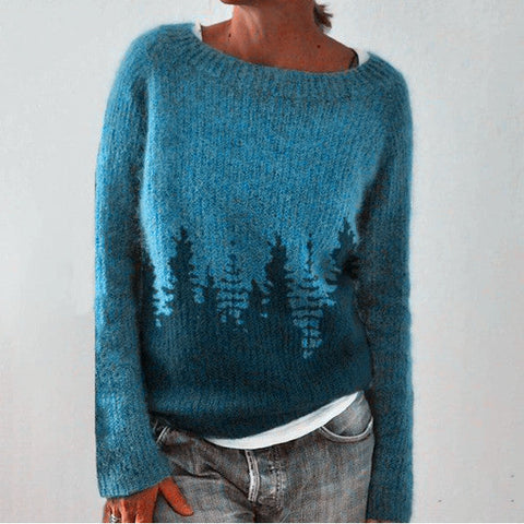 Stylish Women's Sweater with Retro Pattern for Autumn