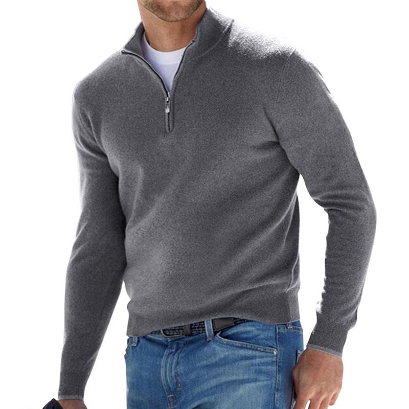 Men's Quarter-Zip Knit Pullover Sweater