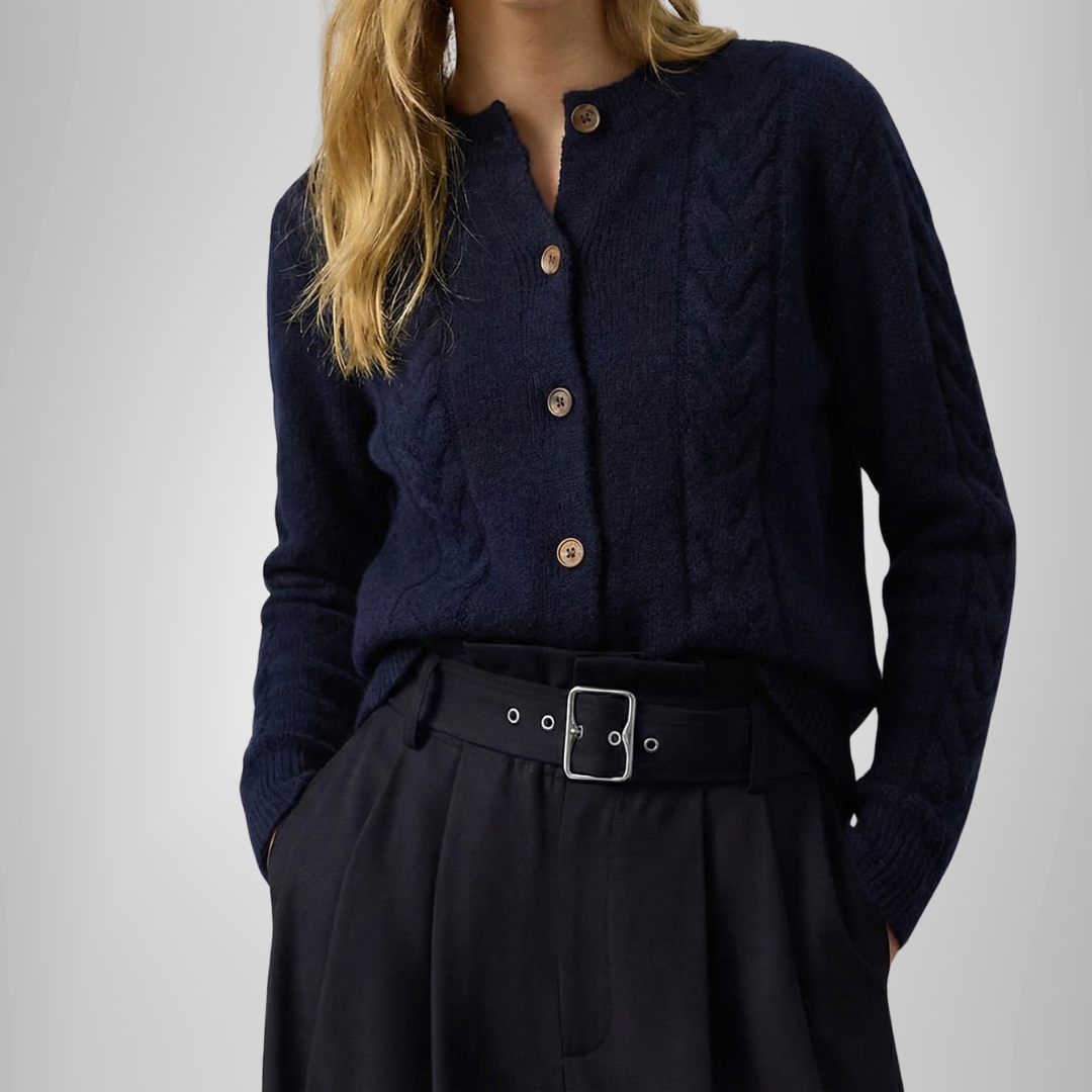 Women’s Cable Knit Button-Up Cardigan