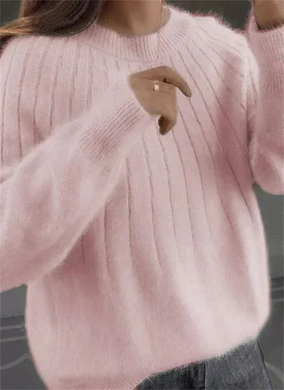 Women's Ribbed Relaxed Fit Casual Sweater