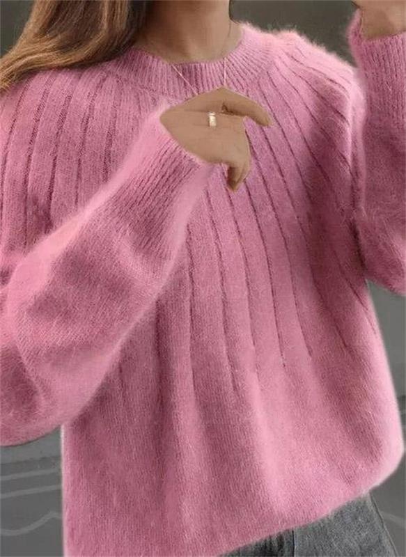 Women's Ribbed Relaxed Fit Casual Sweater