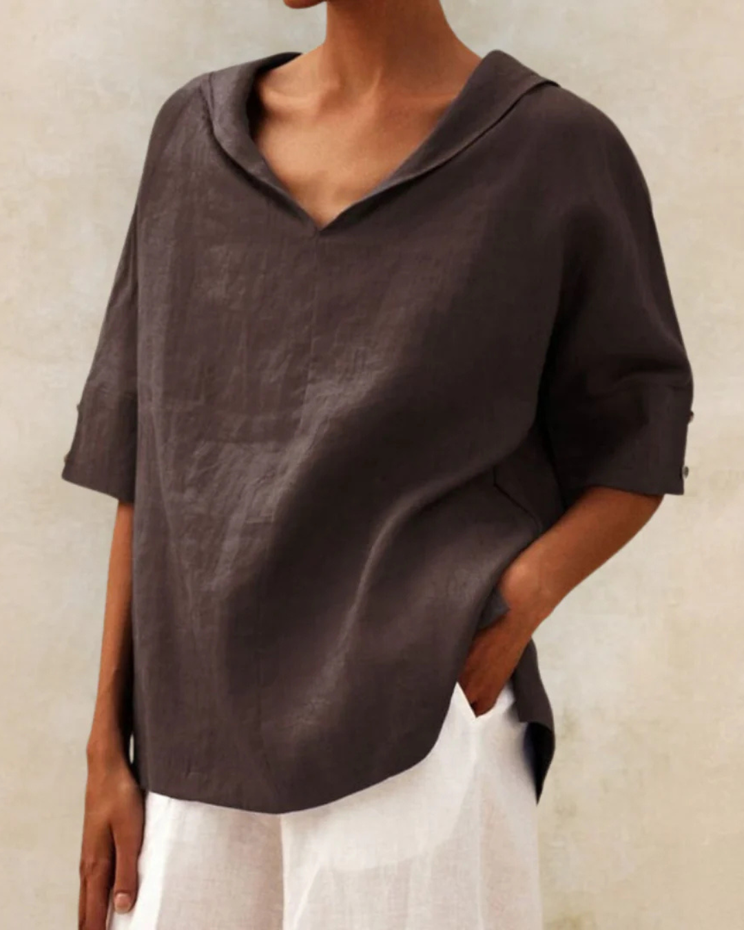 Women’s Relaxed V Neck Casual Blouse