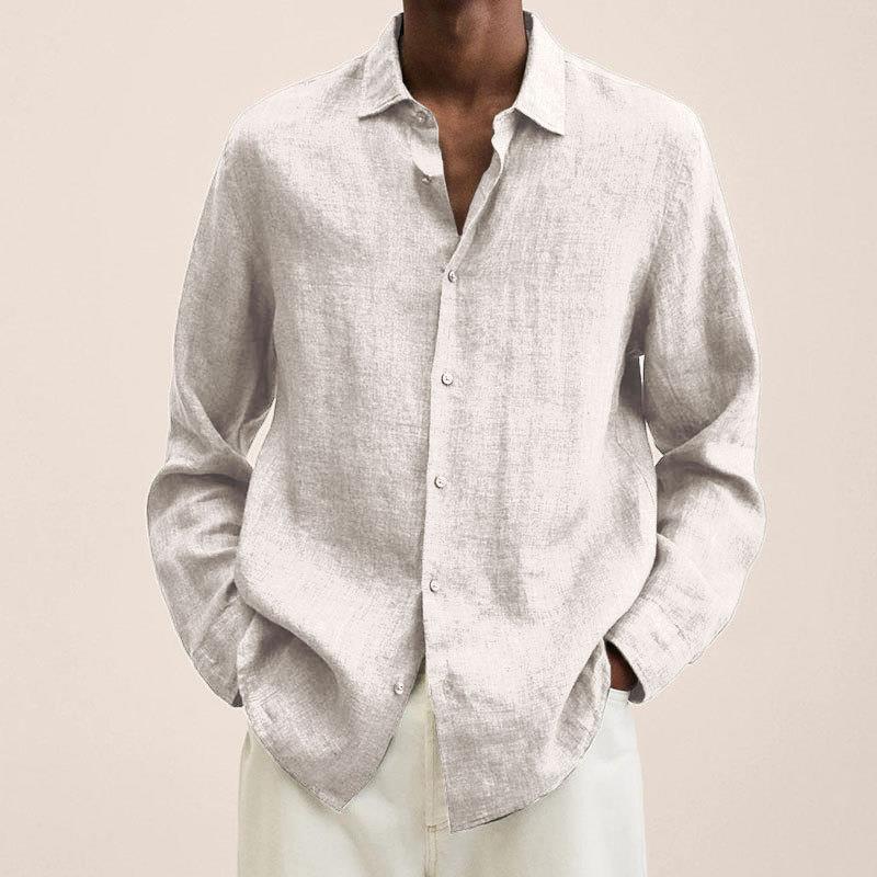 Men's Long-Sleeve Slim-Fit Shirt with Classic Collar