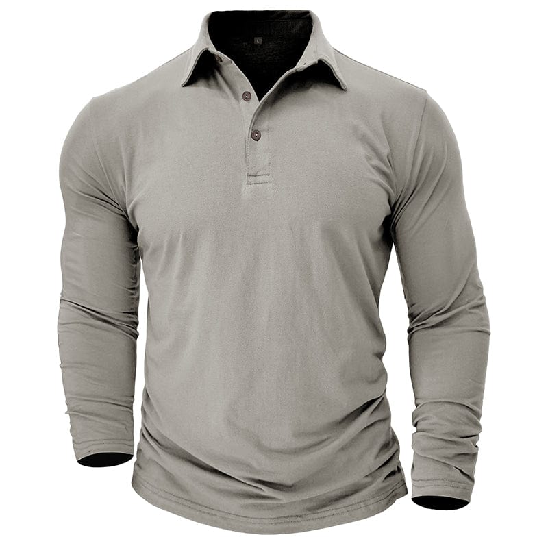 Men's Long-Sleeve Stretch Polo Shirt