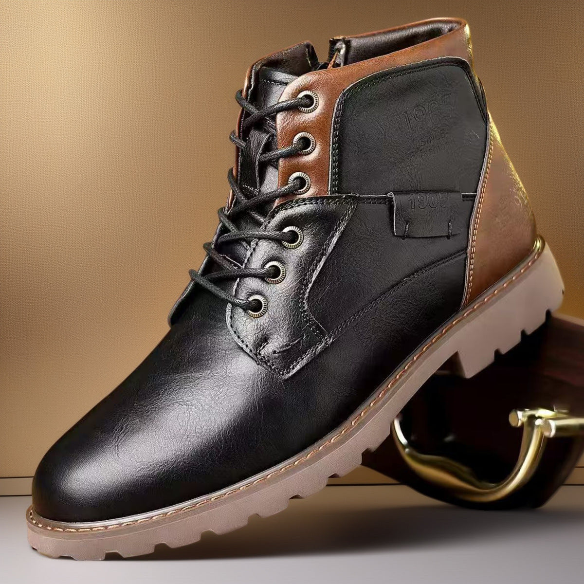 Stylish Men's Boots with Practical Zipper