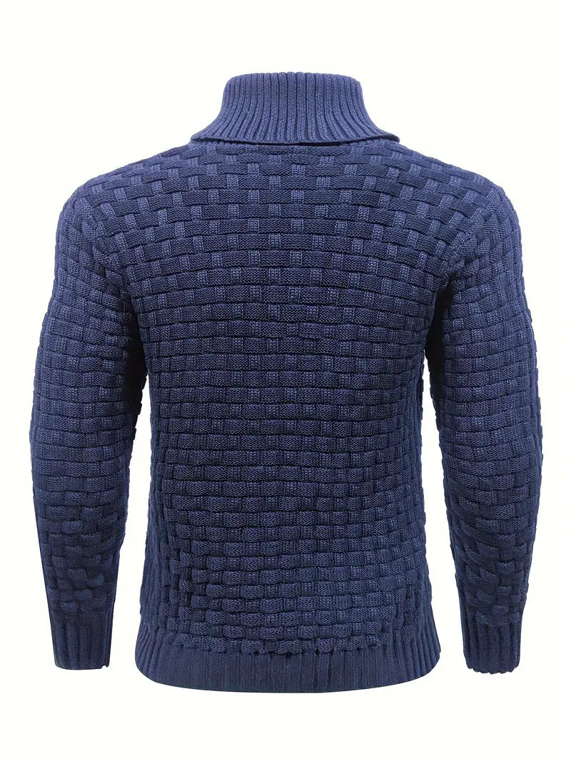 Men's Textured Half-Zip Knit Sweater