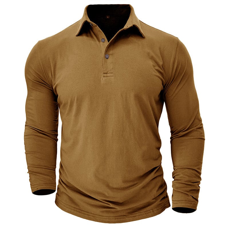 Men's Long-Sleeve Stretch Polo Shirt