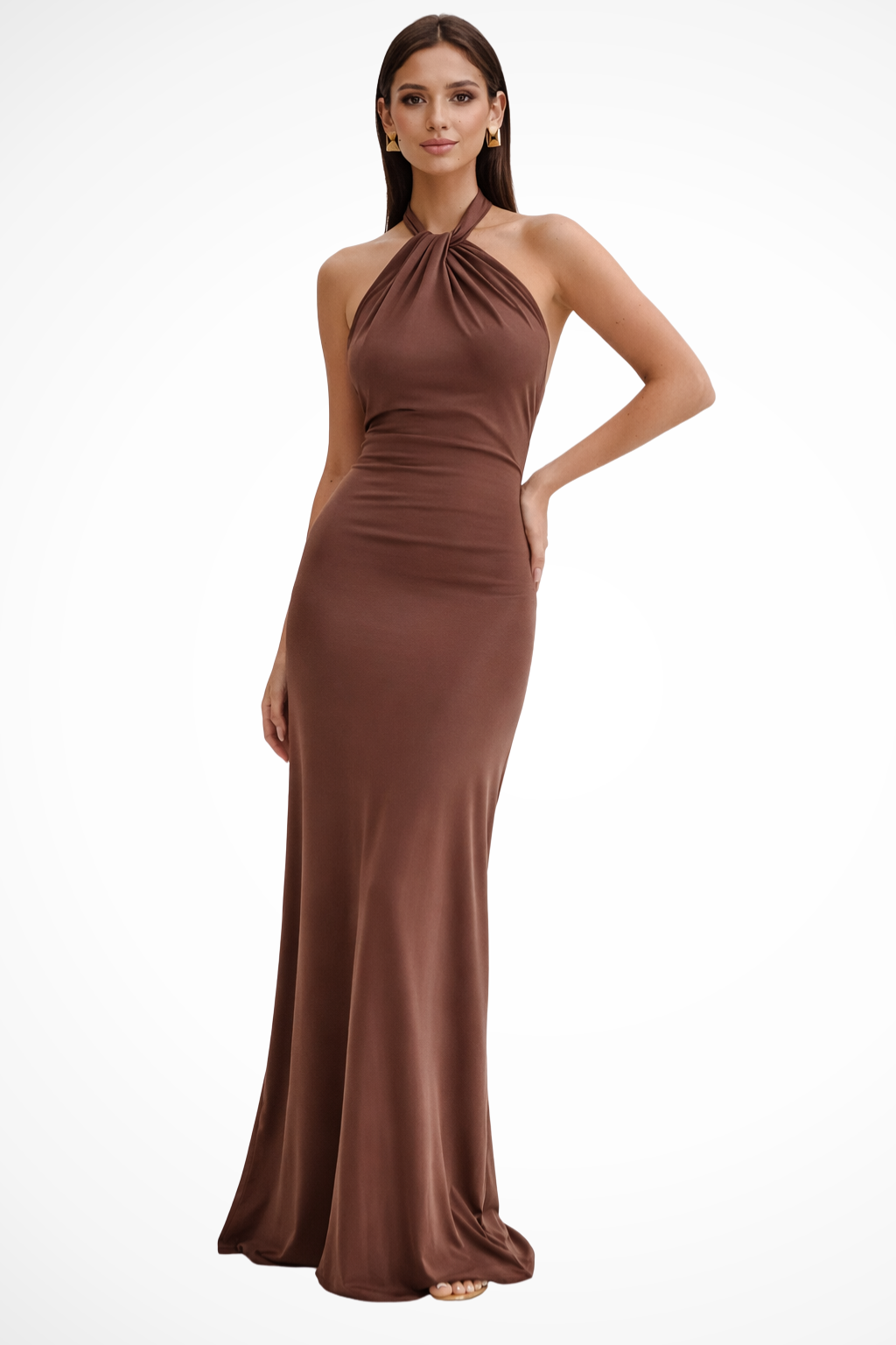 Women’s Halter Neck Backless Maxi Evening Dress