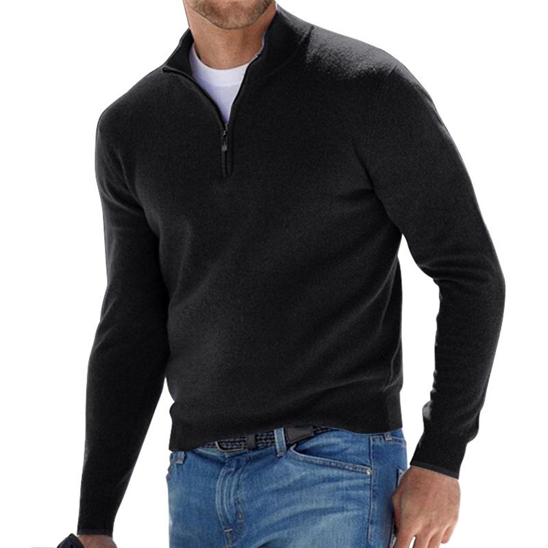 Men's Quarter-Zip Knit Pullover Sweater