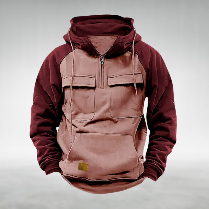 Men's Utility Hooded Pullover Hoodie with Flap Pocket
