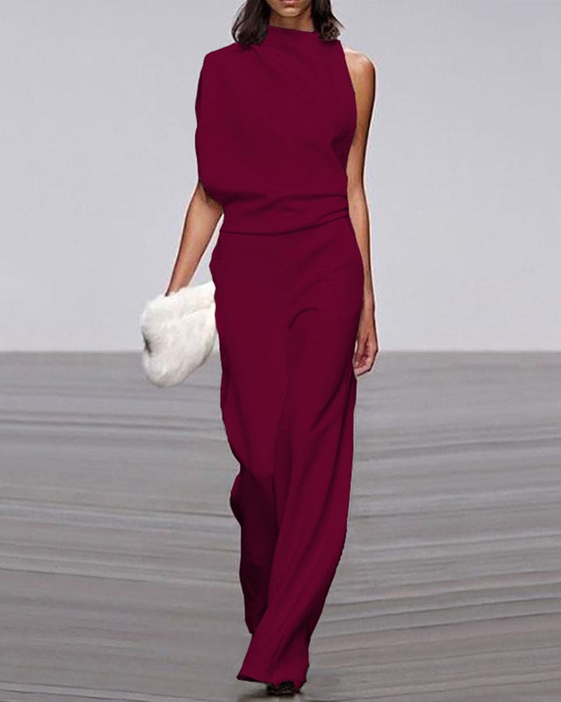 Women’s Elegant Sleeveless Wide Leg Jumpsuit