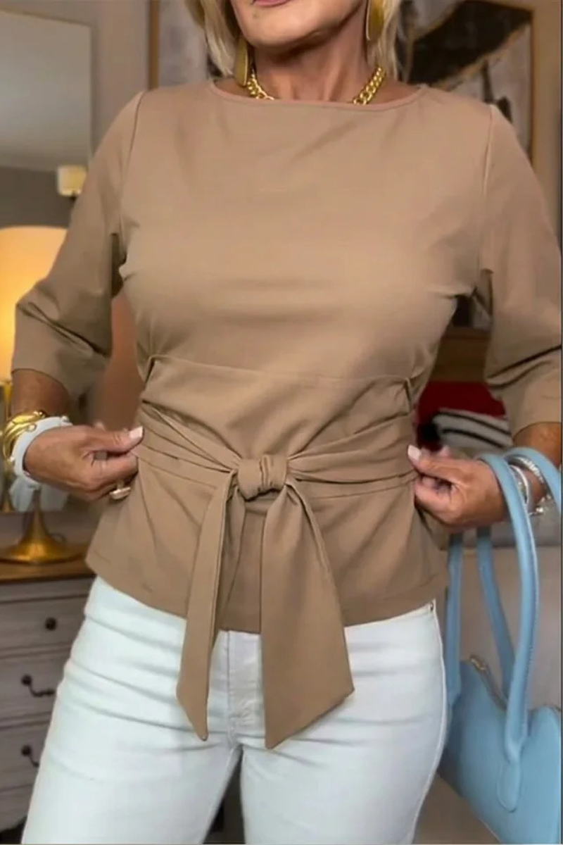 Women’s Long Sleeve Tie-Waist Blouse