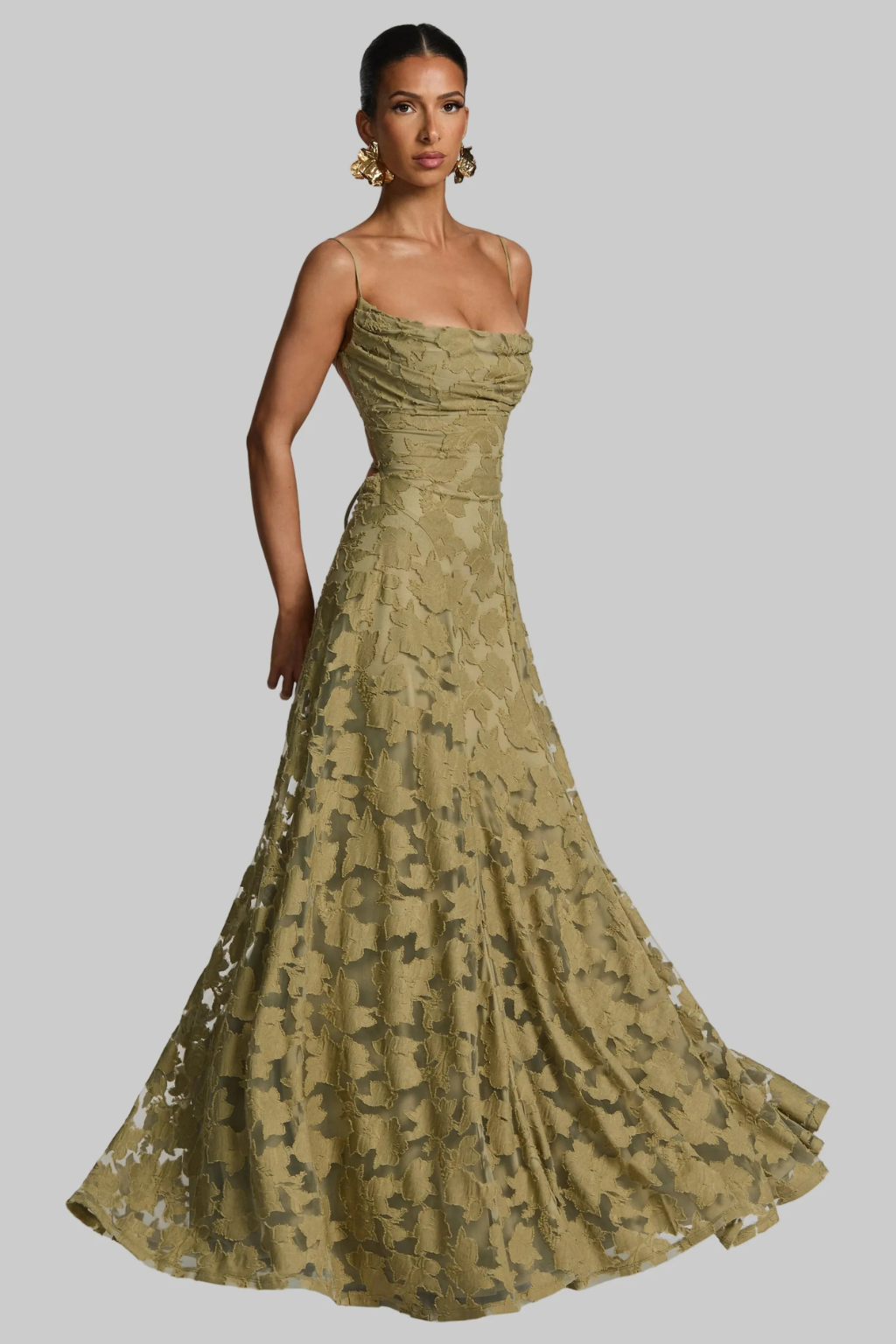 Women’s Strapless Lace Mermaid Evening Gown with Open Back