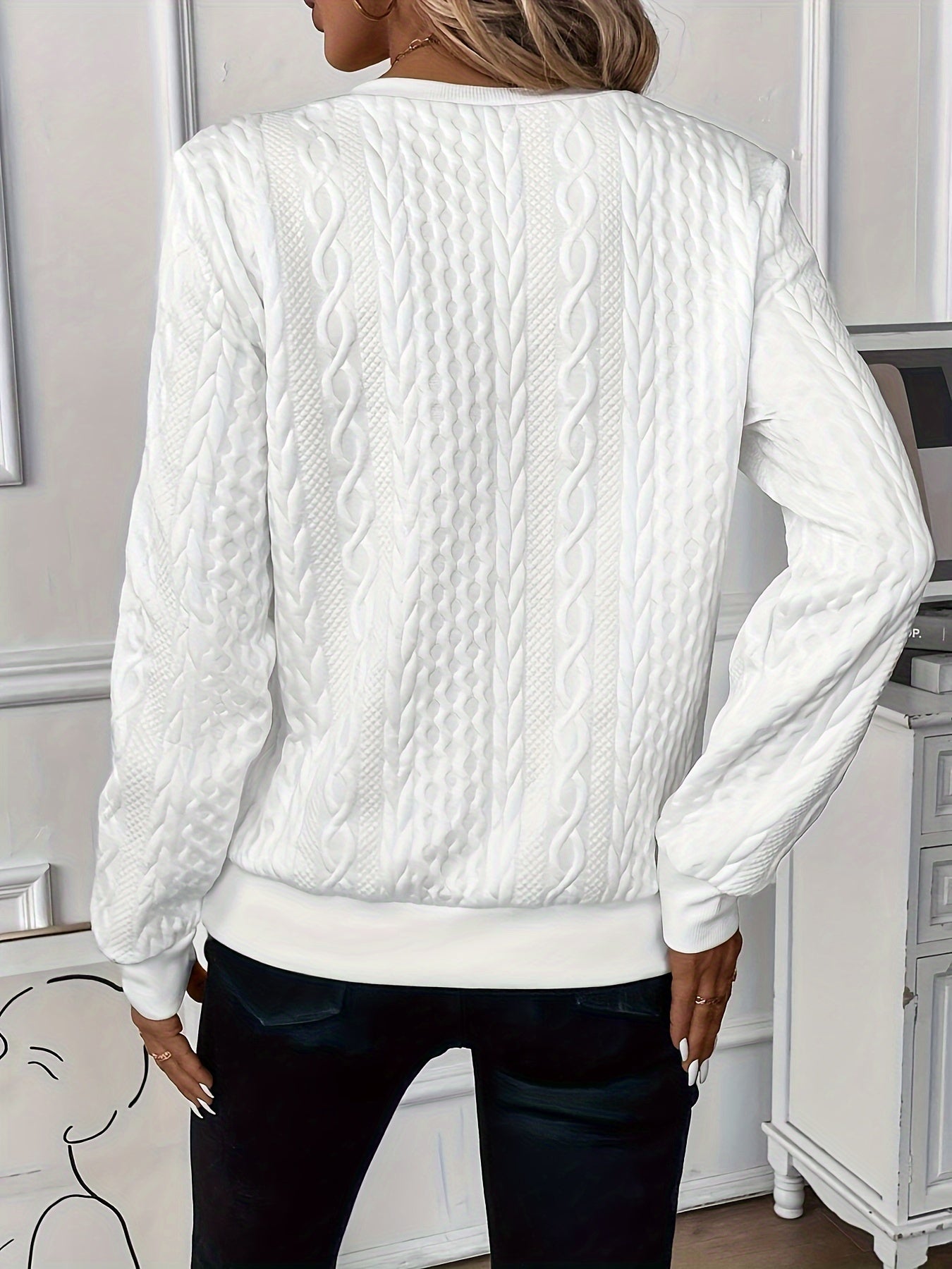 Women's Cable Knit Half-Zip Sweater