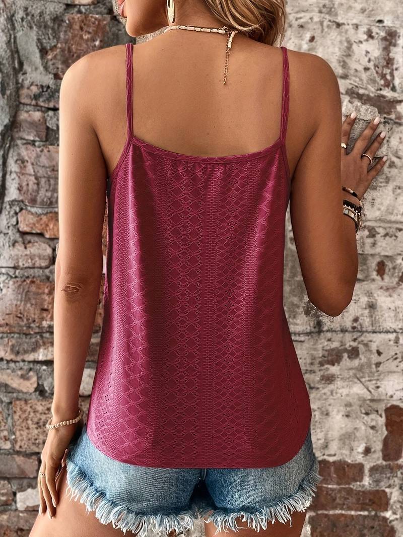Women’s Lace Trim Spaghetti Strap Cami Top
