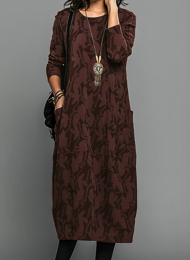 Women's Botanical Print Midi Dress
