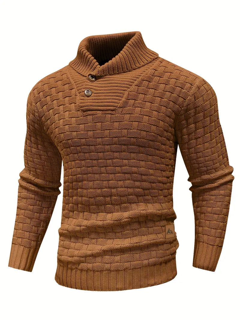 Men's Textured Half-Zip Knit Sweater