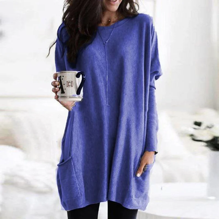 Stylish Women's Oversized Tunic with Practical Pockets