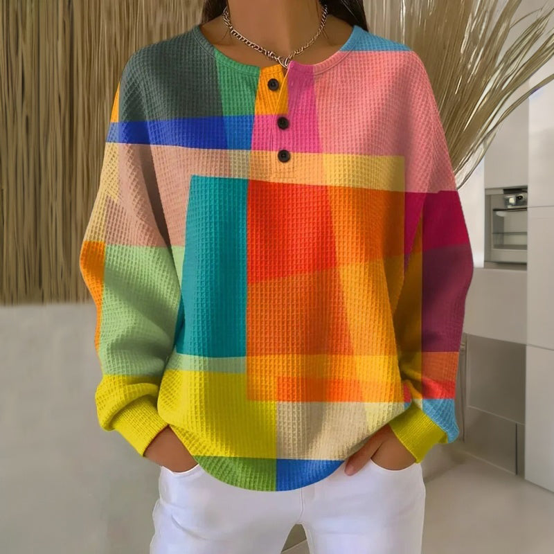 Women's Color Block Knit Sweater Pullover