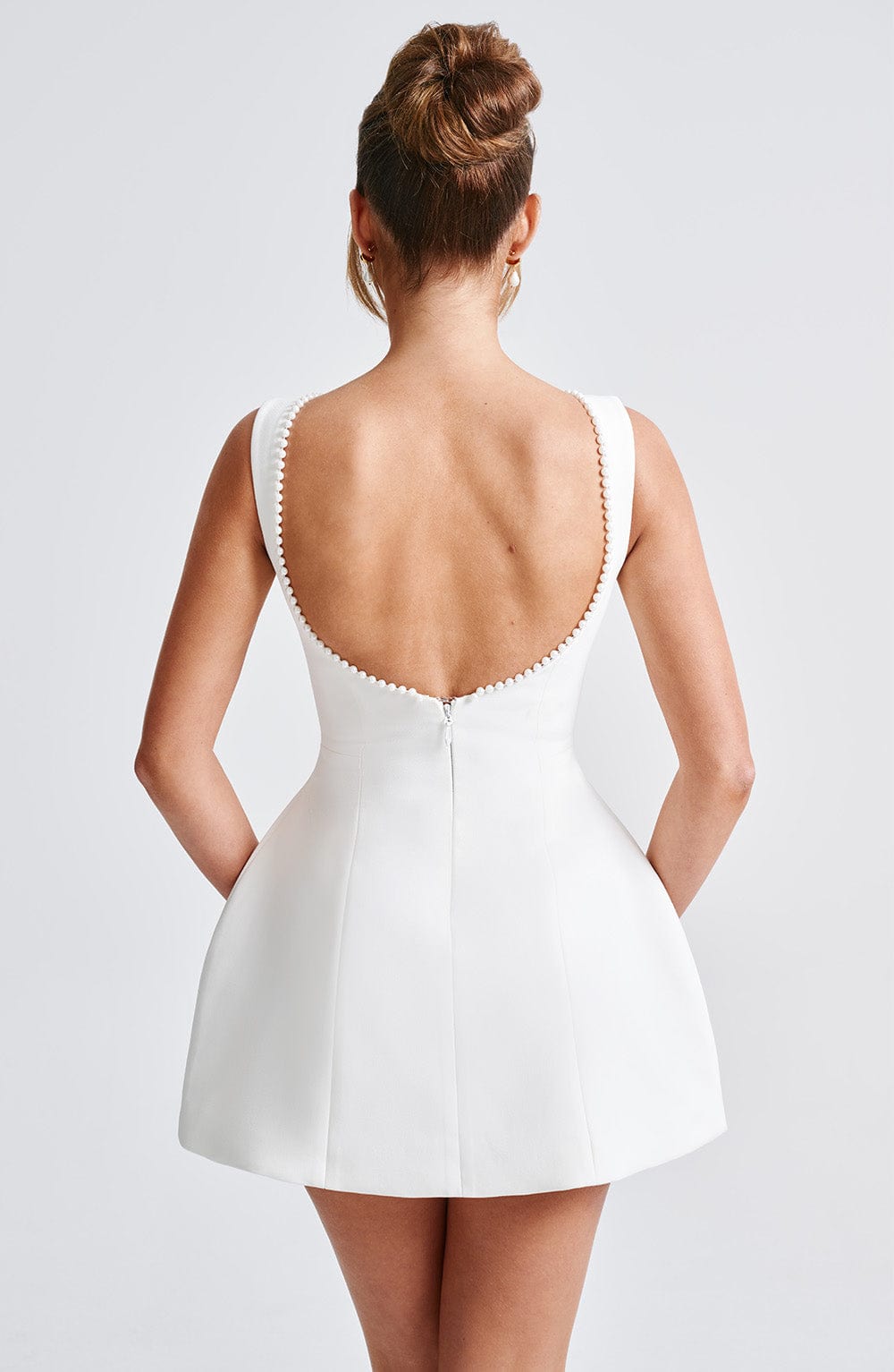 Women’s Open Back Bow Detail Mini Dress for Parties and Special Occasions