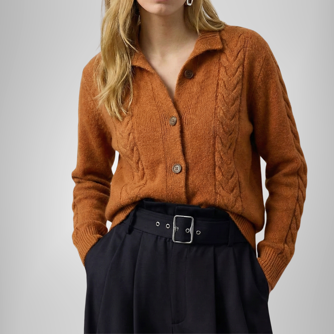 Women’s Cable Knit Button-Up Cardigan