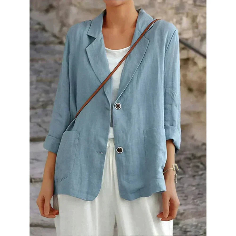 Stylish Lightweight Women's Blazer with Rolled Sleeves