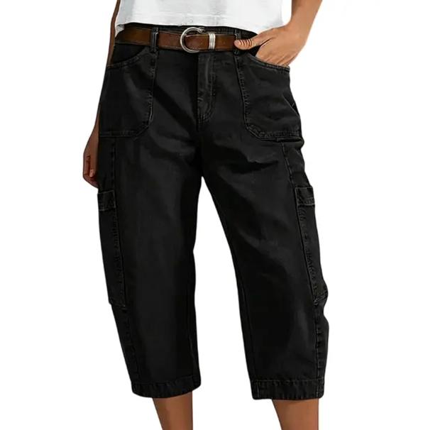Women's Cargo Capri Pants with Multiple Pockets
