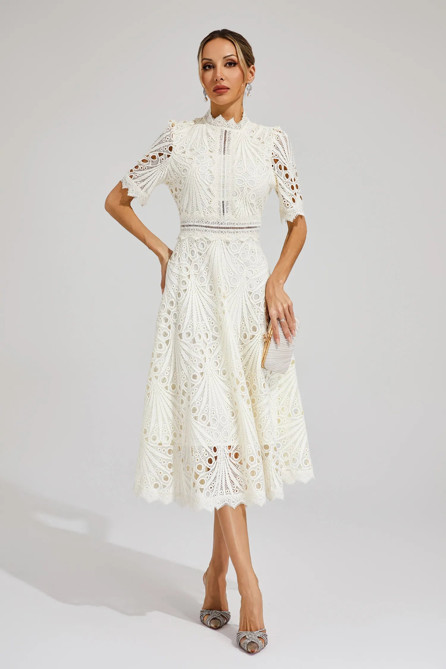 Aviana | Women's Elegant Lace Midi Dress