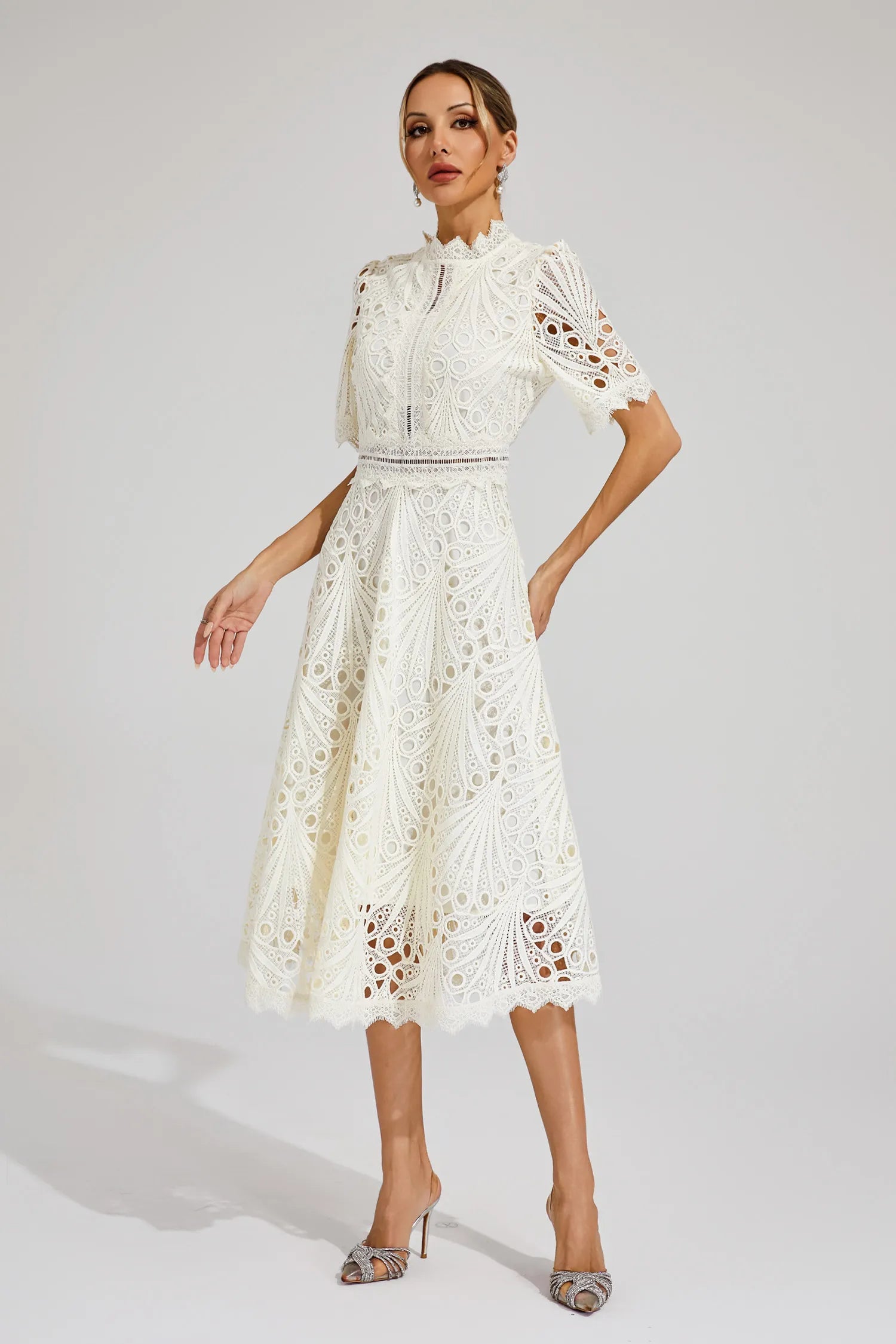 Aviana | Women's Elegant Lace Midi Dress