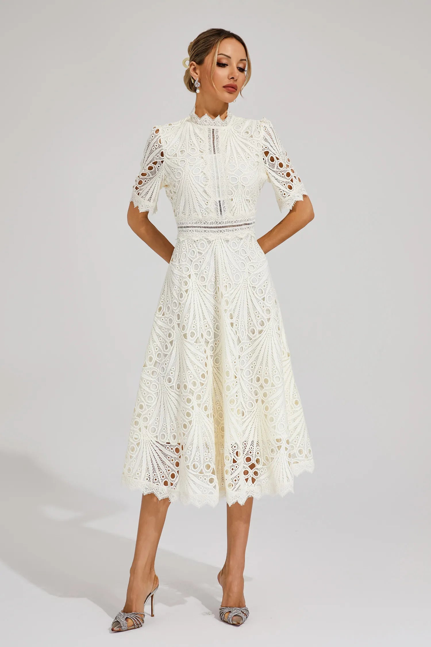 Aviana | Women's Elegant Lace Midi Dress