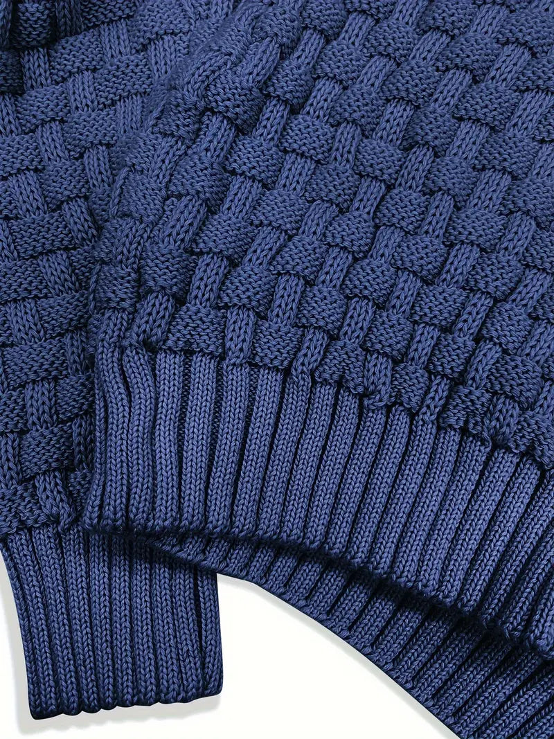 Men's Textured Half-Zip Knit Sweater