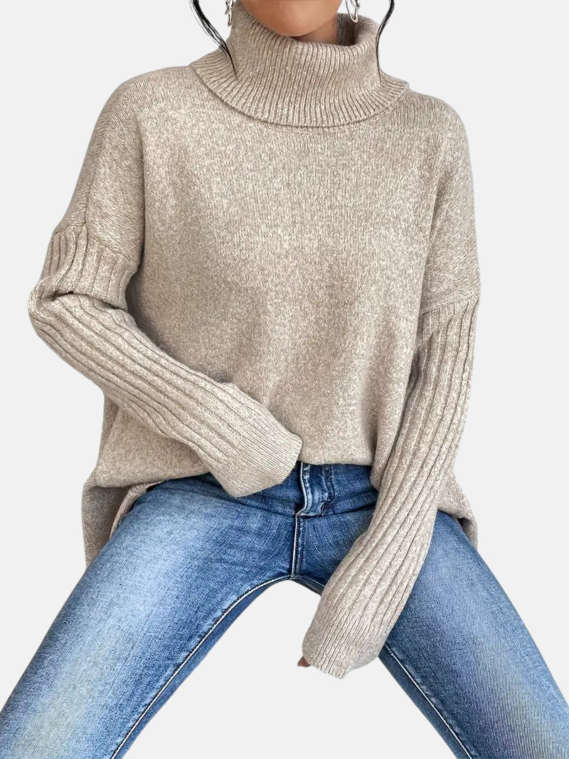Women's Oversized Batwing Sleeves Turtleneck Sweater