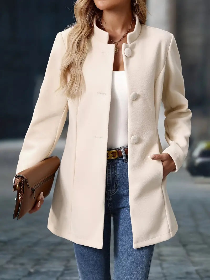 Women's Longline Trench Coat with Button Front