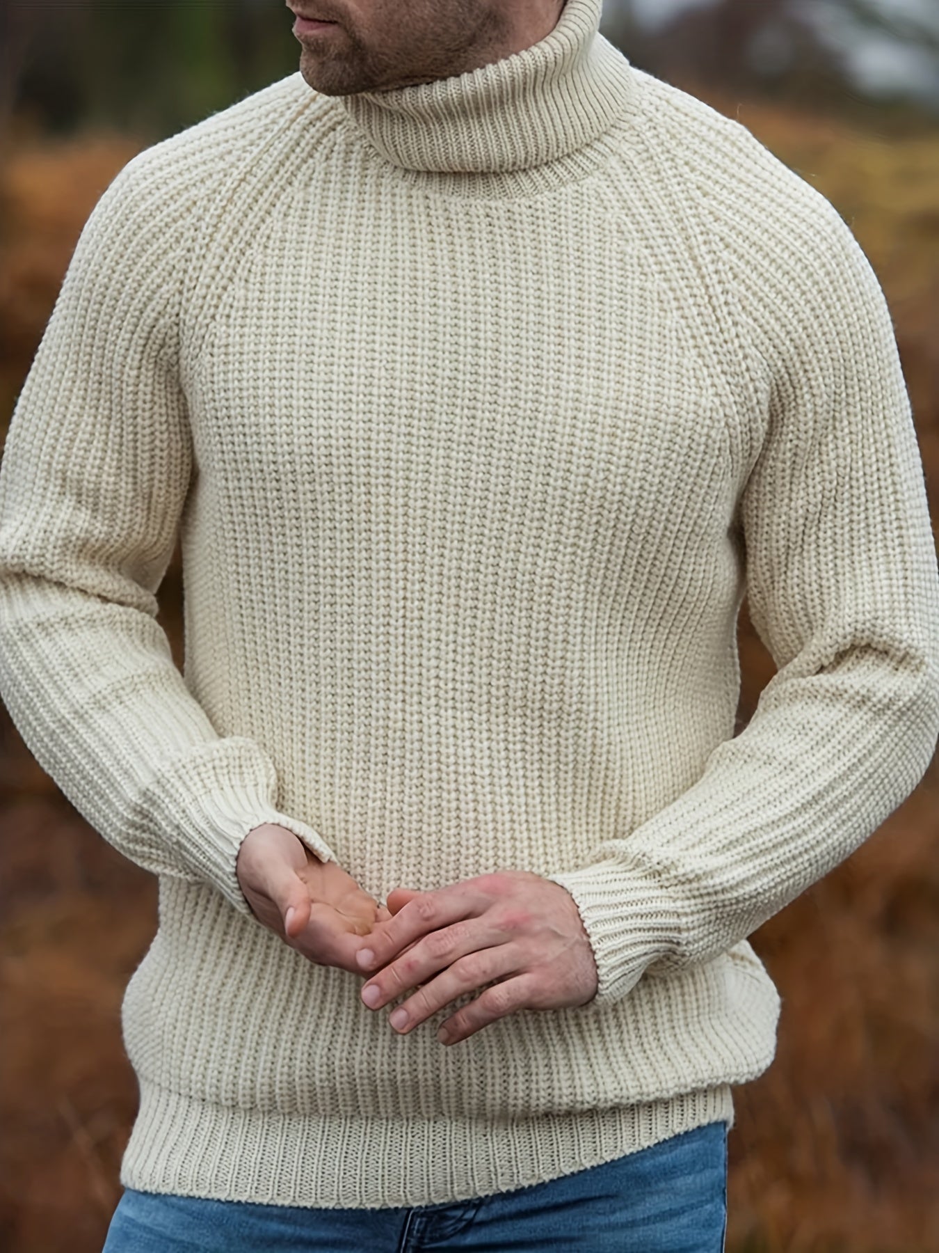 Stylish Men's Turtleneck | Vintage Knit Sweater for Autumn/Winter