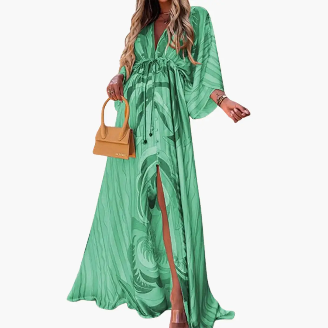 Women’s Flowing Boho Printed Maxi Dress