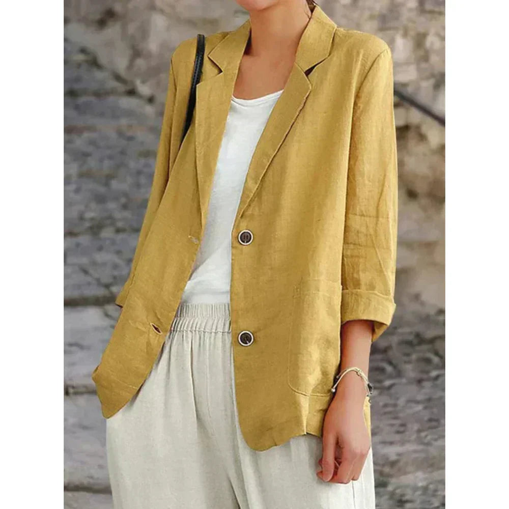 Stylish Lightweight Women's Blazer with Rolled Sleeves