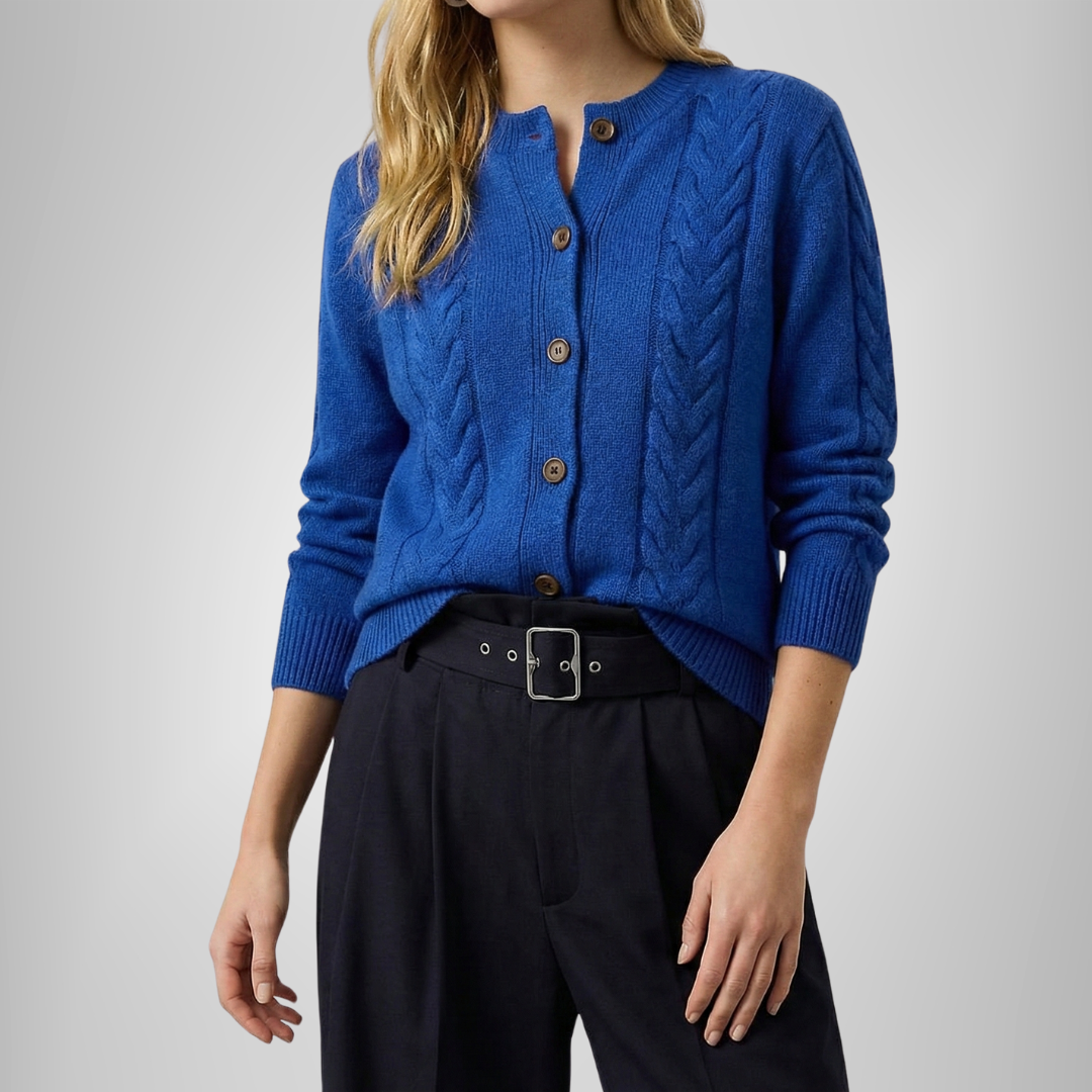 Women’s Cable Knit Button-Up Cardigan