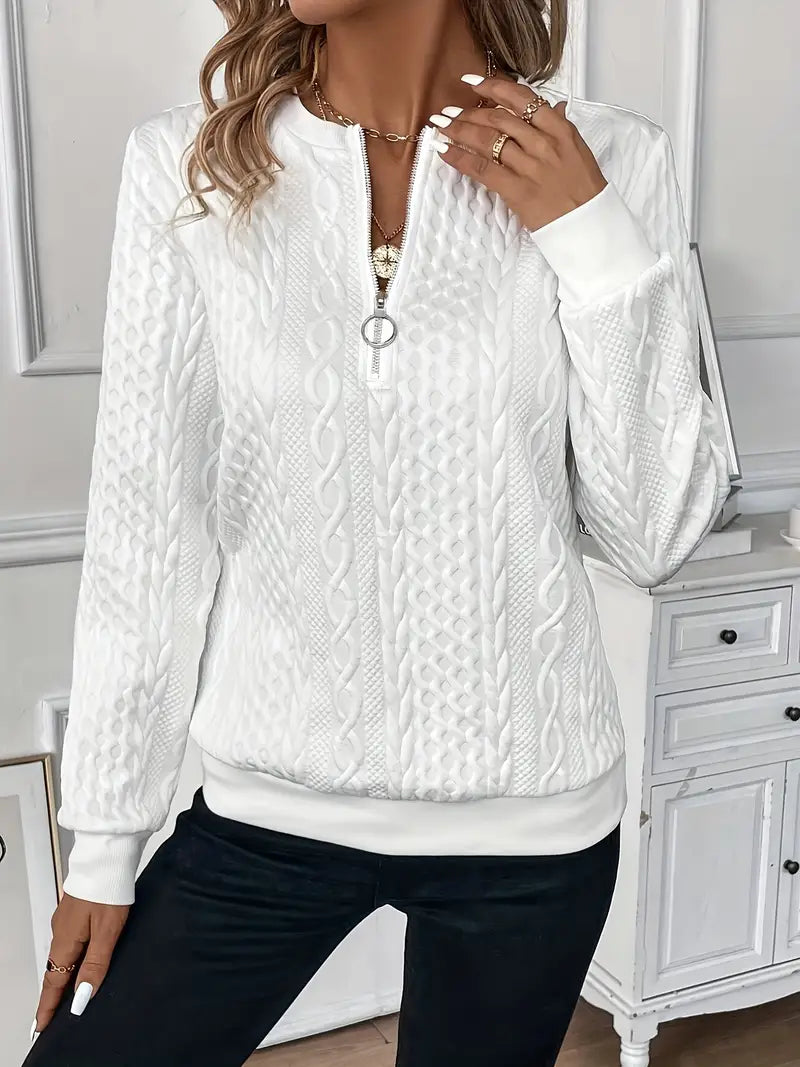 Women's Cable Knit Half-Zip Sweater