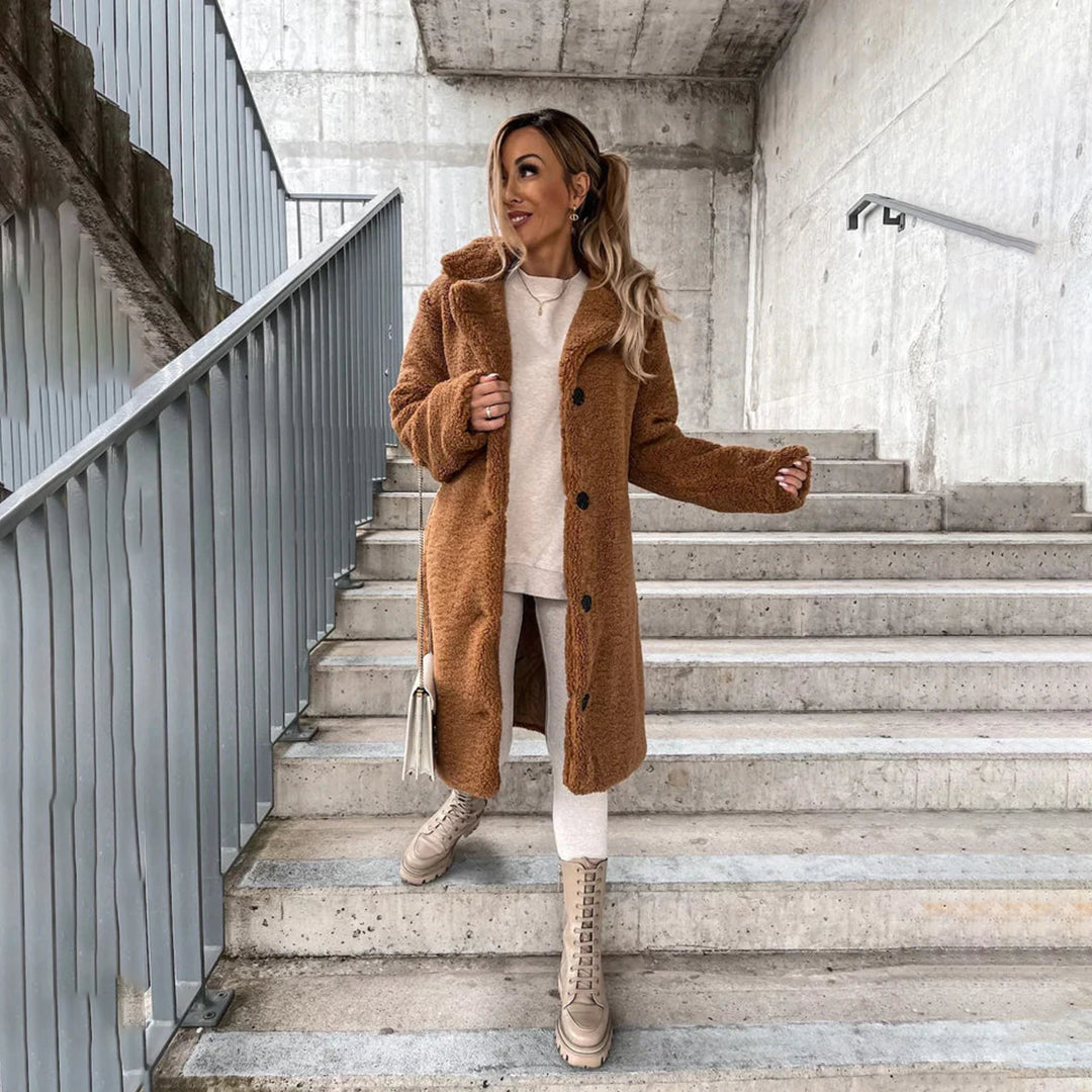 Stylish Long Teddy Coat for Women - Warm and Comfortable