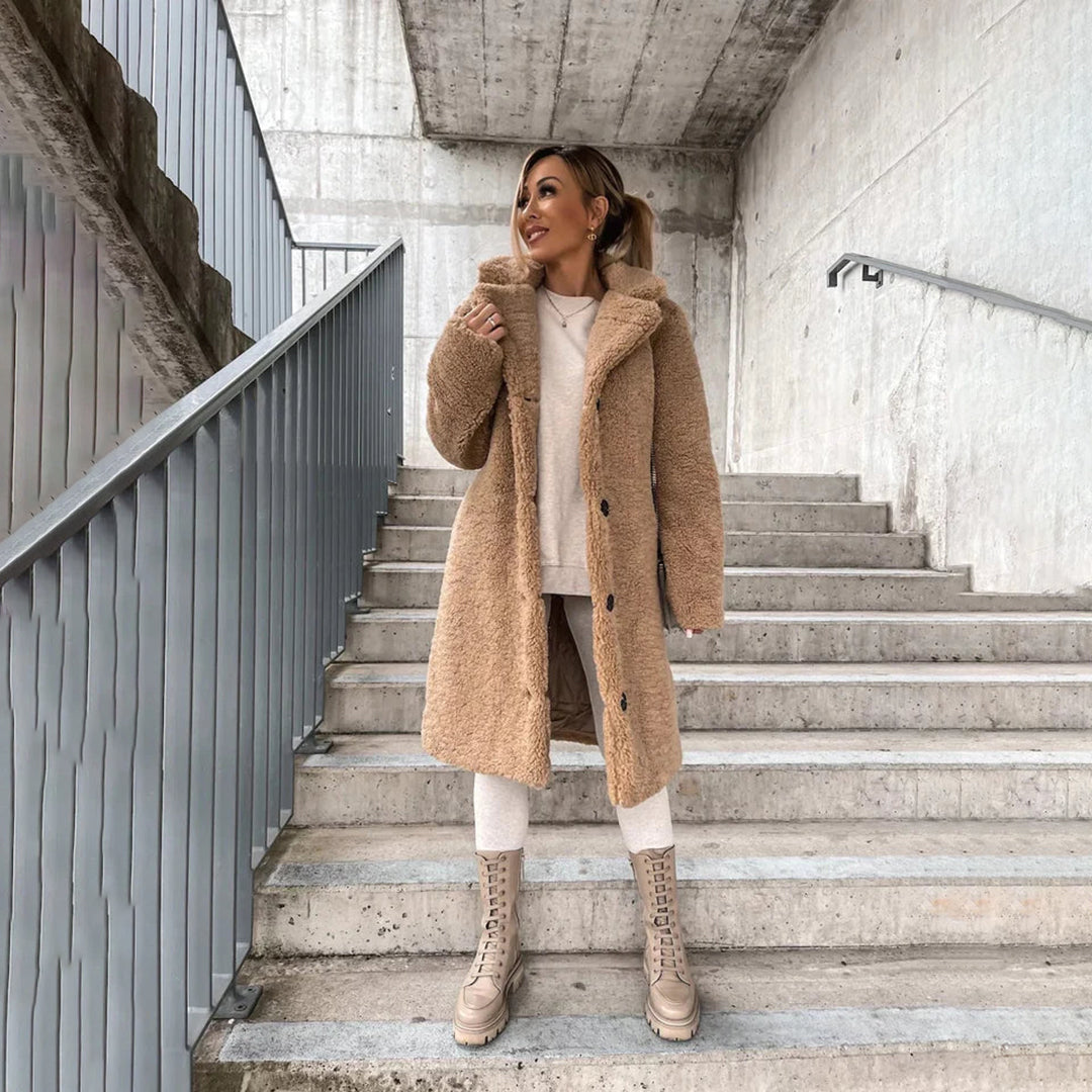 Stylish Long Teddy Coat for Women - Warm and Comfortable