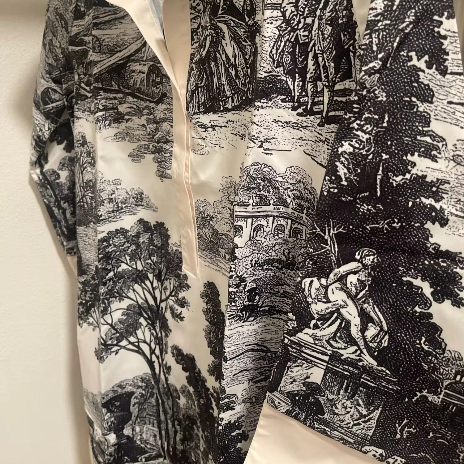 Stylish Vintage Toile Prints Mini Tunic Dress for Women